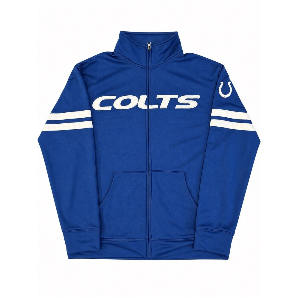 Indianapolis Colts Jacket Adult L Blue NFL Football Full Zip Sweatshirt Jacket